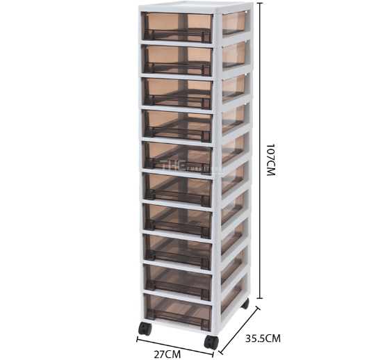 THE 10 LAYERS MULTIPURPOSE MOVABLE TROLLEY DRAWER STORAGE CABINET WITH WHEELS OFFICE HOUSEHOLD STORAGE CABINET